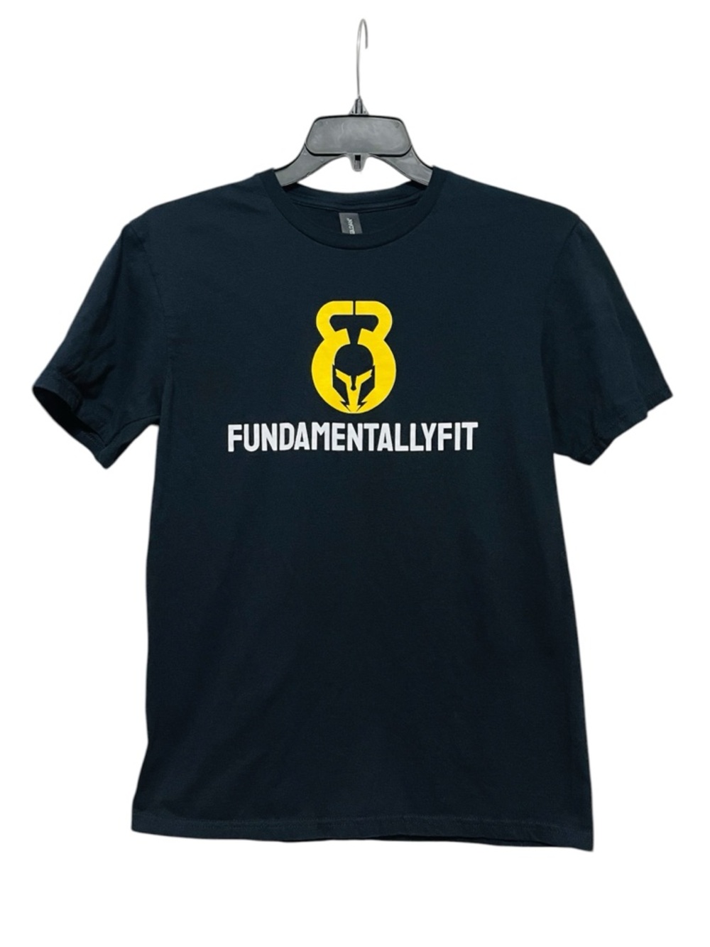 Medium Fundamentally Fit Black Short Sleeve Cotton Tee Shirt Workout Gym Top